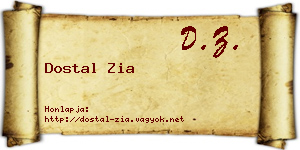 Dostal Zia névjegykártya